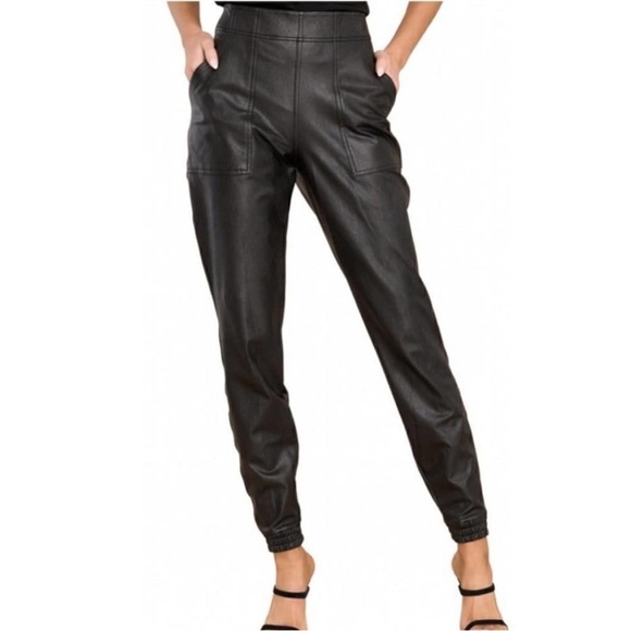 SPANX Pants - NWOT SPANX Faux Leather Jogger Pants